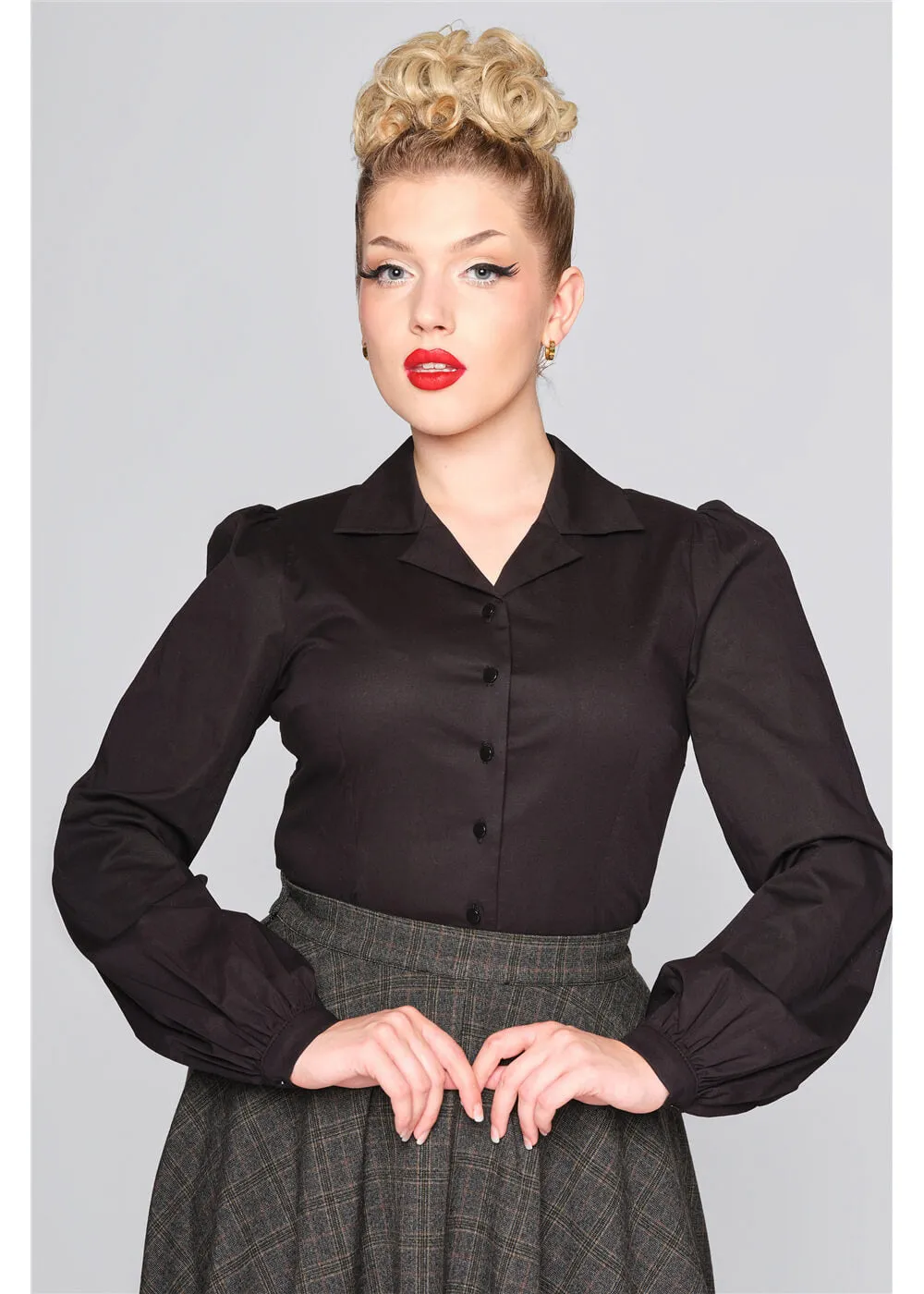 Collectif Jerry 40's Blouse Black