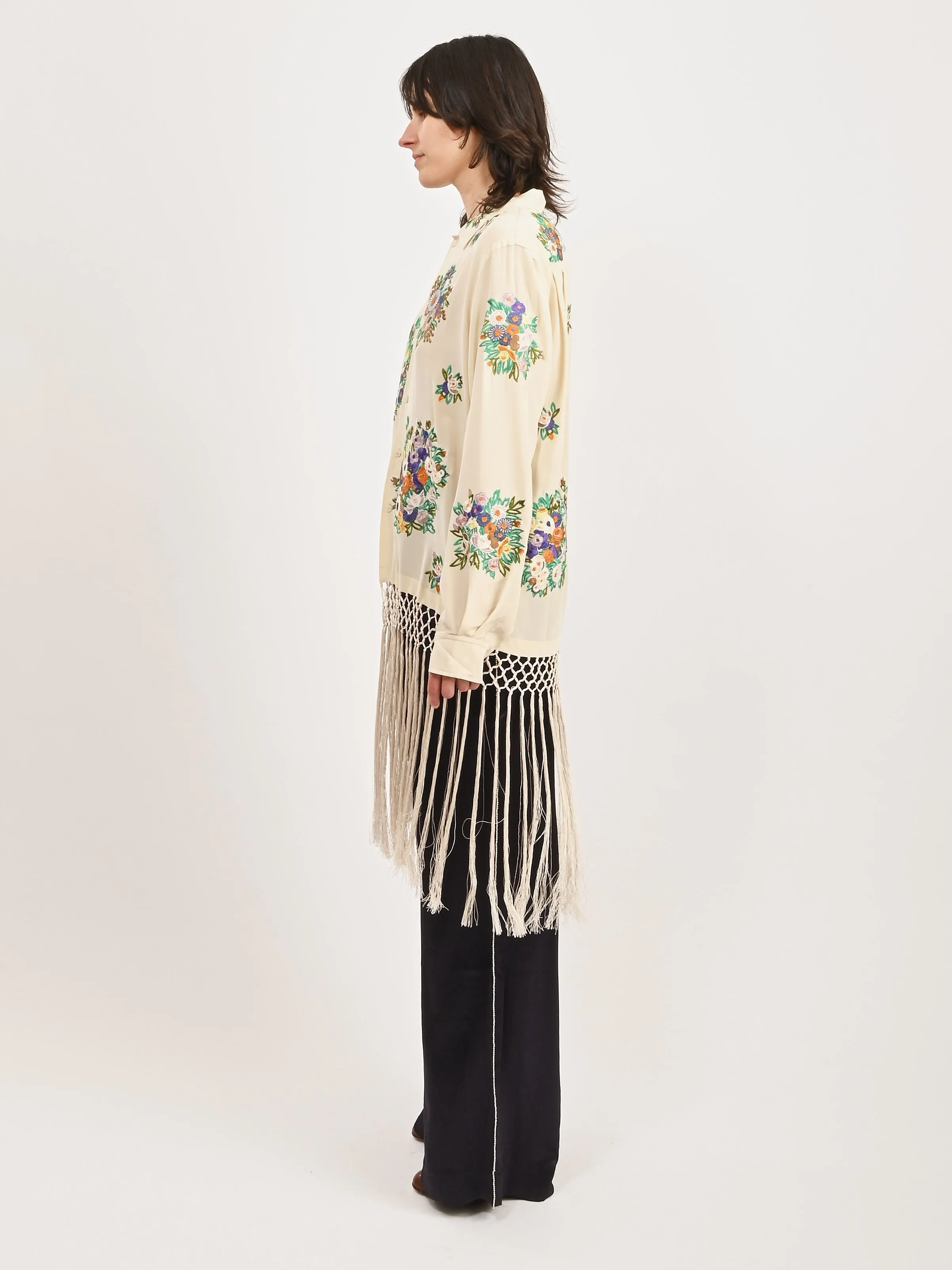 Cream/Multi Flower Language Shirt