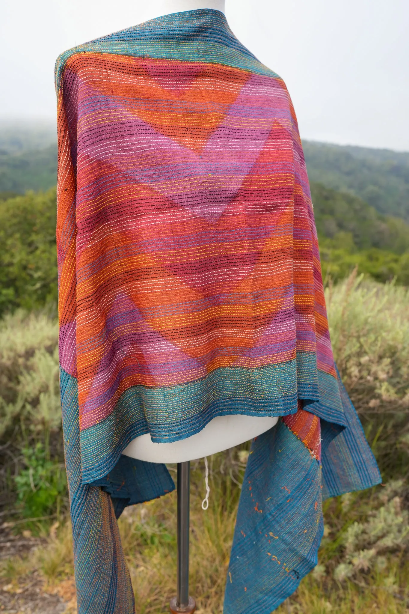 Hand embroidered Kantha stole