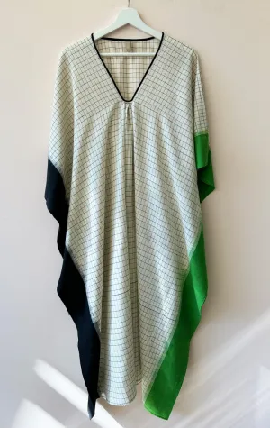 Ikat caftan with green border