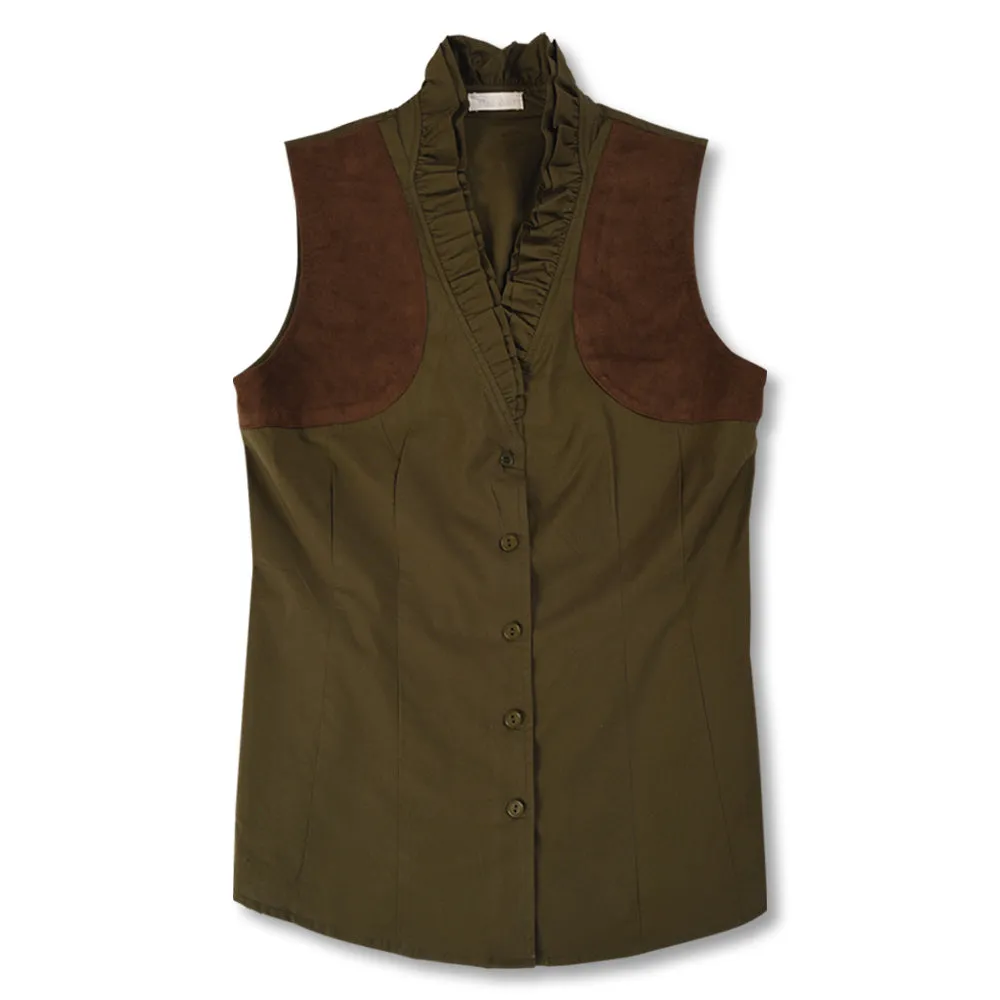 Kevin's Huntress Sleeveless Ruffle Shooting Blouse