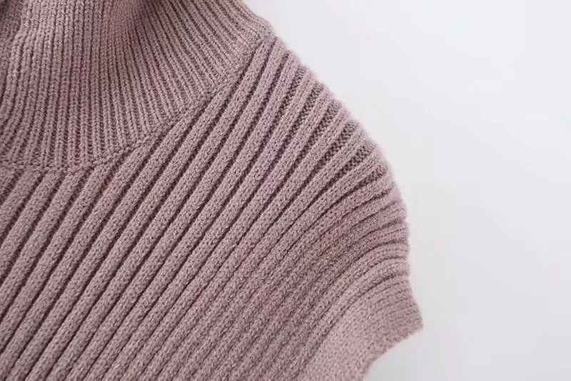 Knit Vest High-collared Sweaters Camis Tank Tops Shirts Capes