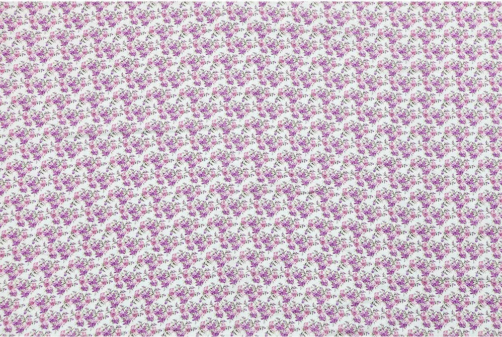 Lilies Cotton Double Gauze Fabric, Purple Flower Gauze, Baby Fabric, Quality Korean Fabric - 59 Inches Wide - By the Yard 3/11184