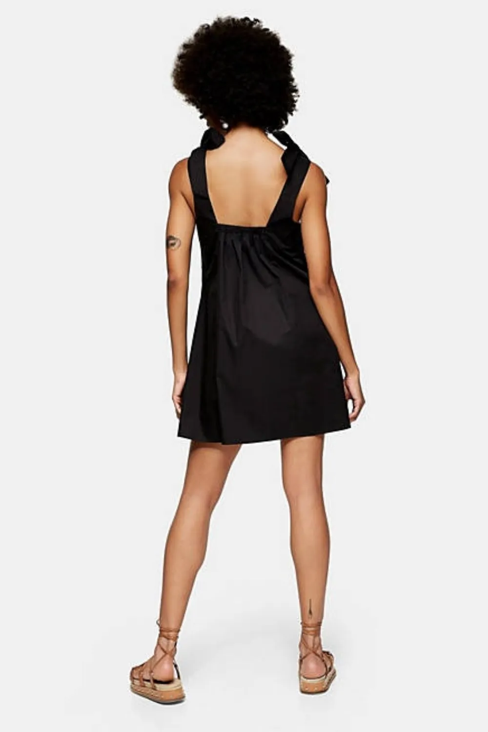 Make It Fast Black Tie Up Dress