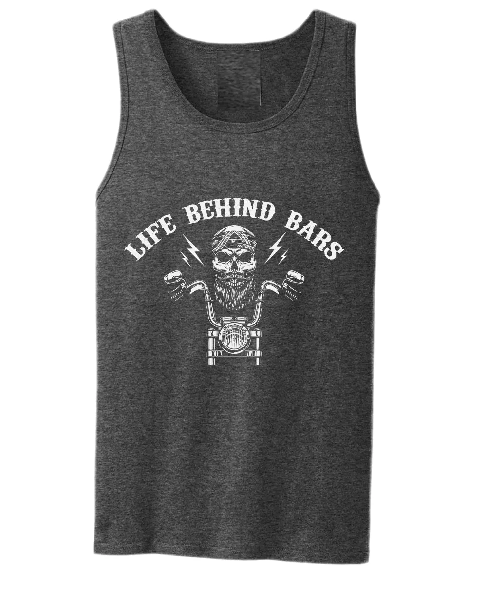 Old rider life behind bars motorcycle tank top