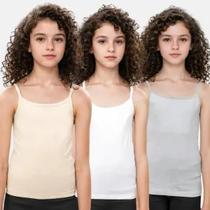 Padded Camisole | For Teens | Flat Padding | Covers Nipple Buds | Pack Of 3