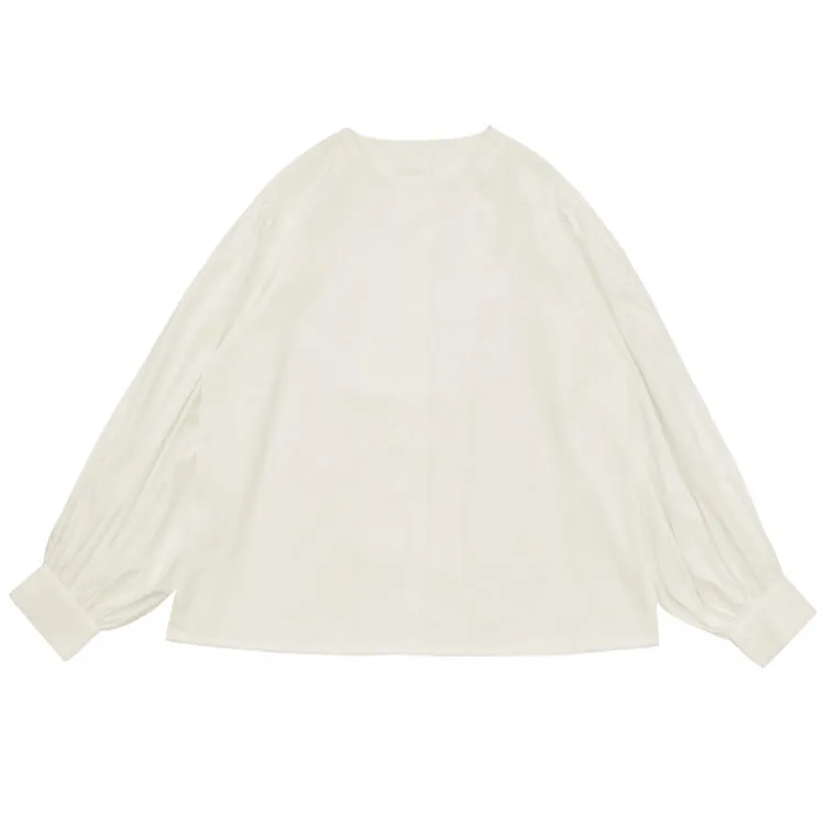 Puffy Sleeve Crew Neck Blouse
