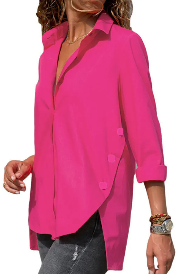 Solid Color Cotton Shirt
