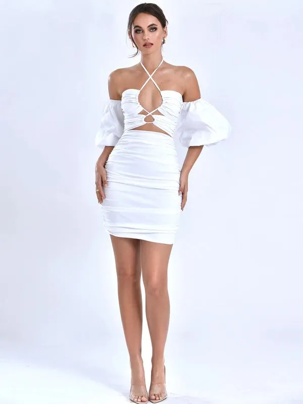 Valara Crossbody Dress x White
